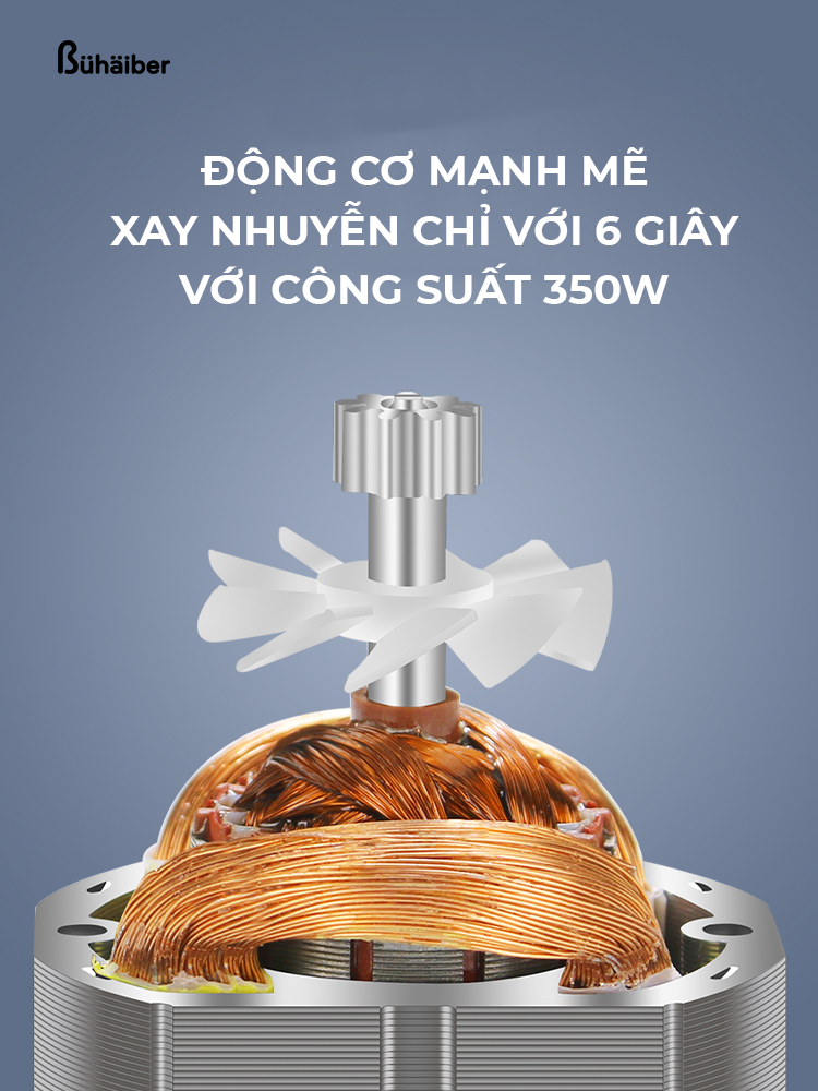 Máy Xay Thịt Đa Năng Bühäiber BHB-069 Gồm 4 Lưỡi Kép 2L Xay Thịt Rau Củ Quả Tiện Lợi - Hàng Chính Hãng