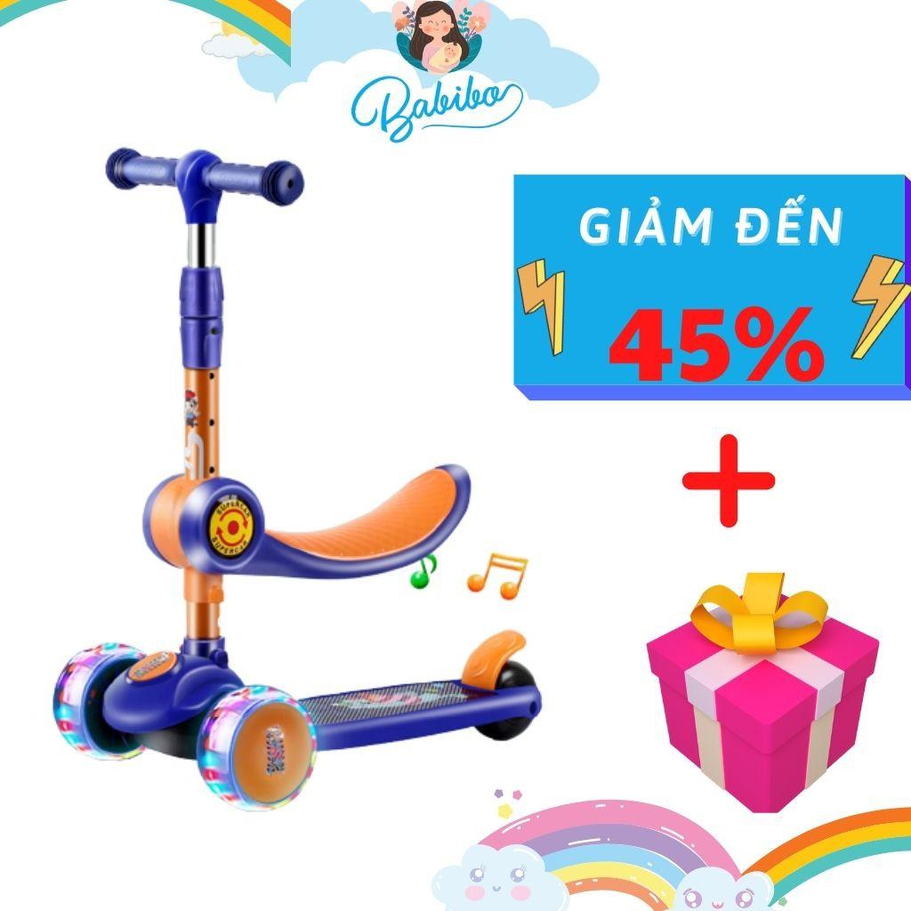 Xe scooter cho bé, Xe trượt đa năng có đèn led làm bằng nhựa ABS không gây độc hại cho bé- Shopbabibo