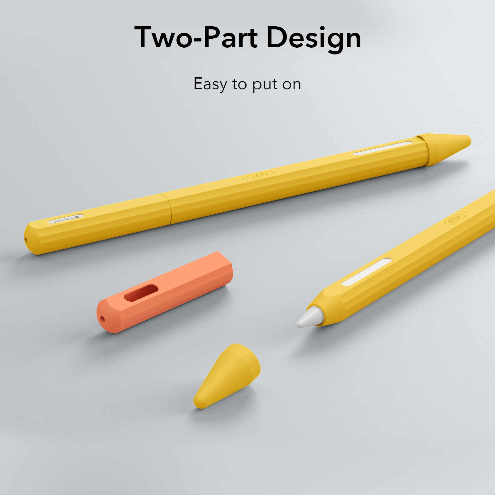 Vỏ Bọc Silicon Siêu Mỏng Cho Apple Pencil 2/ Pencil Pro ESR Kiểu Bút Chì 2 Màu- Hàng Chính Hãng