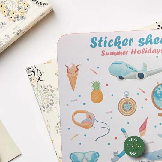 sticker sheet summer holidays - chuyên dán, trang trí sổ nhật kí, sổ tay | Bullet journal sticker