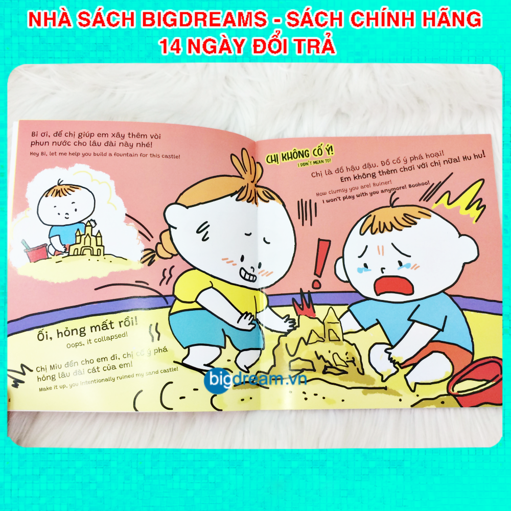 Ehon Song Ngữ Miu Bé Nhỏ Tự Tin Tỏa Sáng - Đừng cáu khi bị hiểu nhầm - Miu miu tự lập Ehon kỹ năng sống