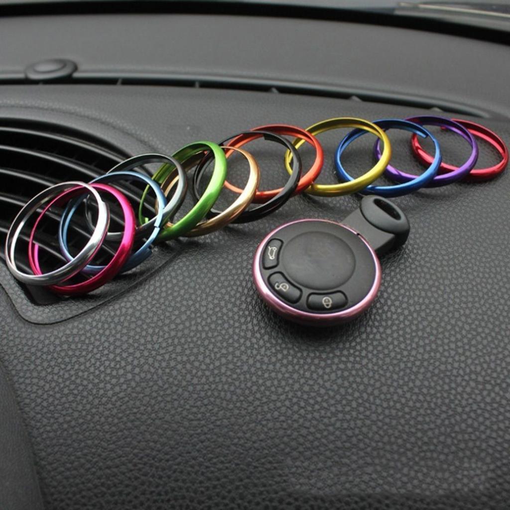 2x Aluminum Key Ring Decorative Chain for Clubman Countryman Black