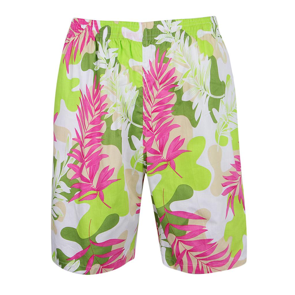 Trendy Men Hawaiian Shorts Casual Beach Palm Tree Pattern Holiday Luau Tropical Swim Trunks Stags Party Shorts