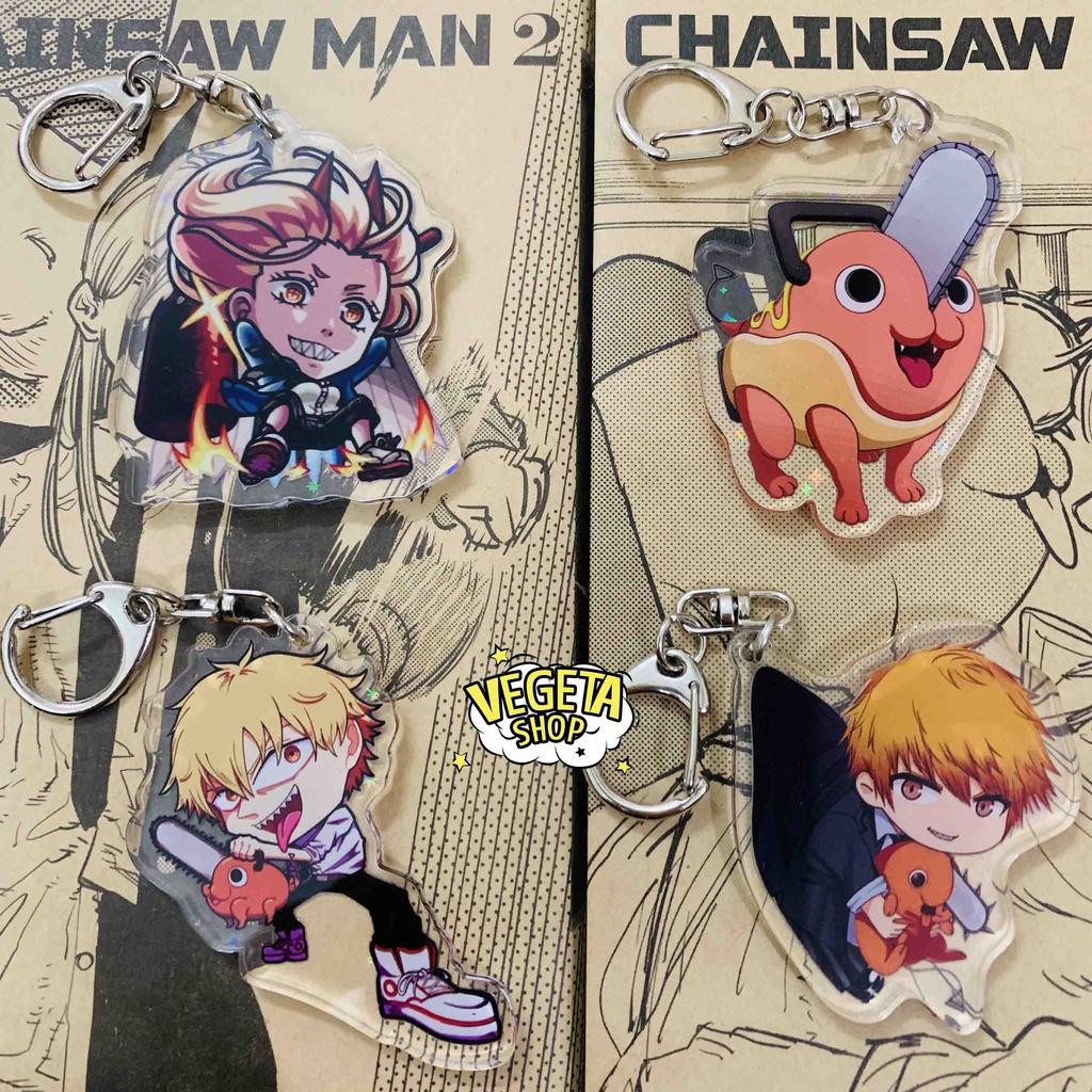 Móc khoá Chainsaw man - Móc khóa Pochita Denji Power Makima Aki Reze Quỷ cưa Quỷ kiếm Katana Quỷ máu - Acrylic 2 mặt