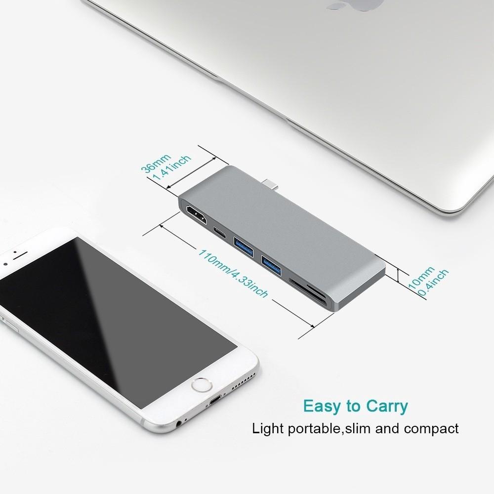 Hub Batianda USB C nối Type C và HDMI USB 3.0 SD/TF cho máy tính táo Pro