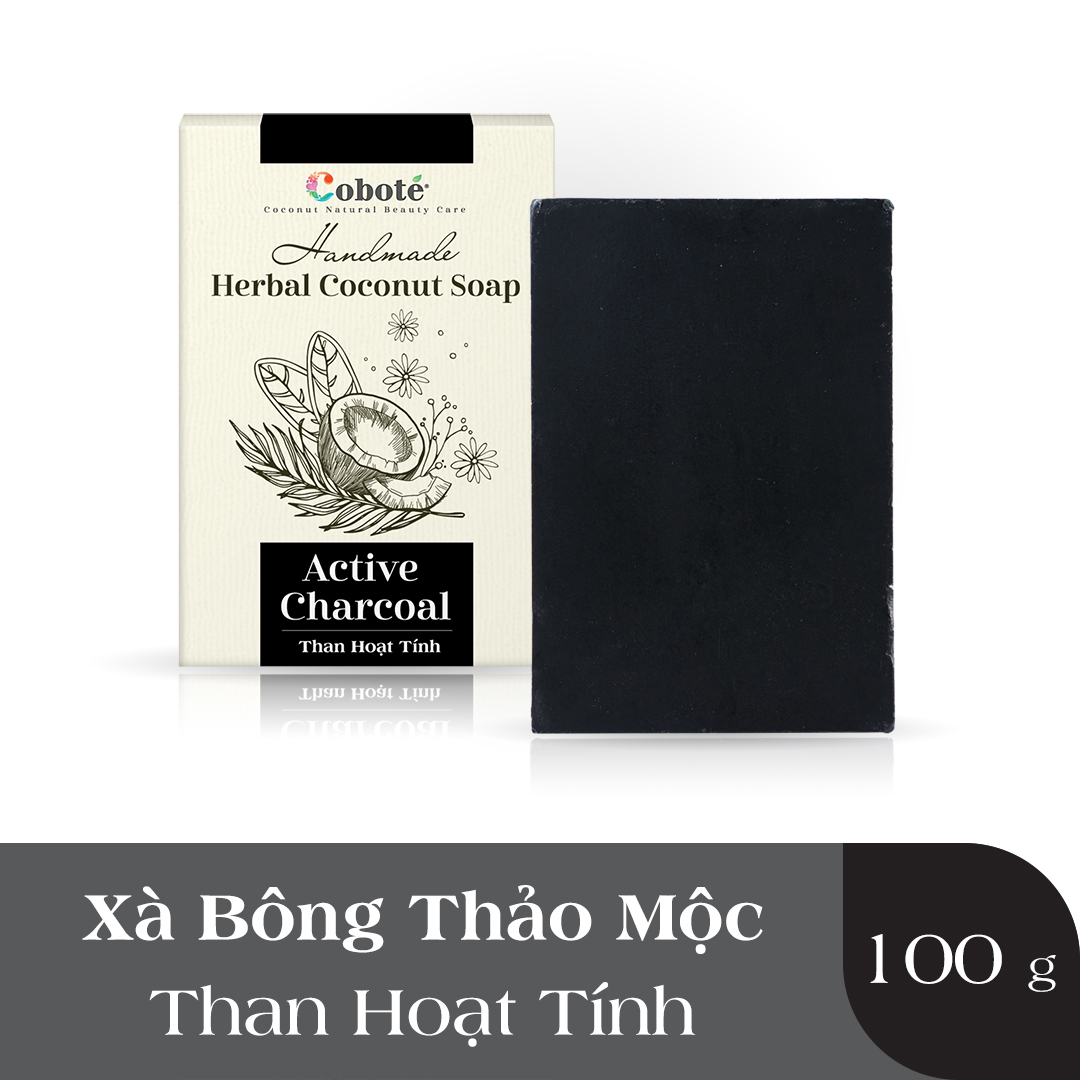 Xà Phòng Thảo Mộc Coboté - Than Hoạt Tính - Cấp ẩm &amp; Làm sạch sâu - 100% Tự Nhiên