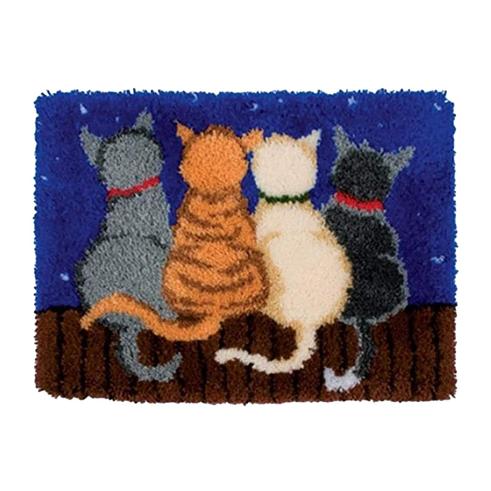 Embroidery Carpet Latch Hook kit Crochet Rug Making DIY Cushion Mat Parrot