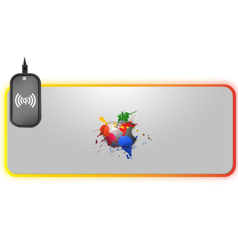 Ưu đãi đặc biệt thương mại điện tử dành cho miếng lót chuột RGB phát sáng đầy màu sắc, sạc không dây, cạnh tranh, văn phòng, bàn làm việc lớn, miếng đệm khóa cạnh