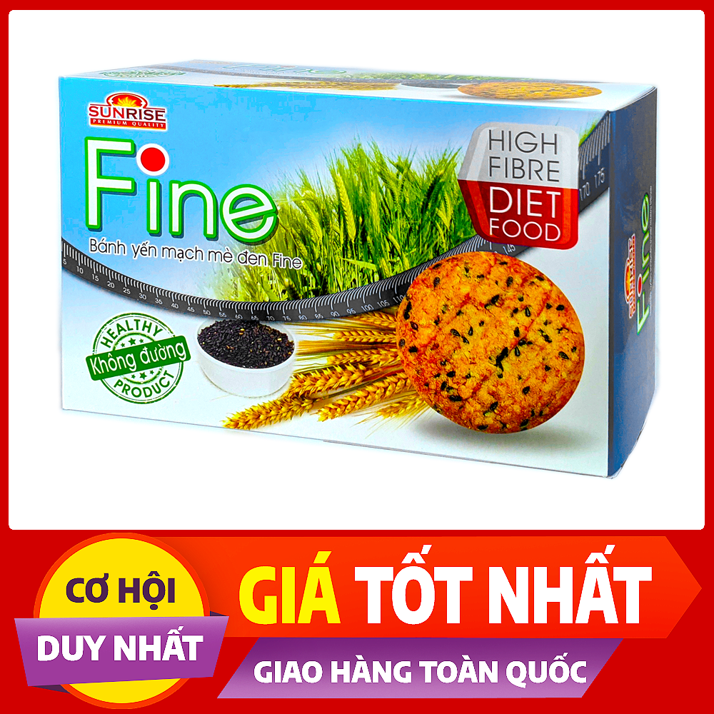 Bánh ăn kiêng Fine vị yến mạch mè đen