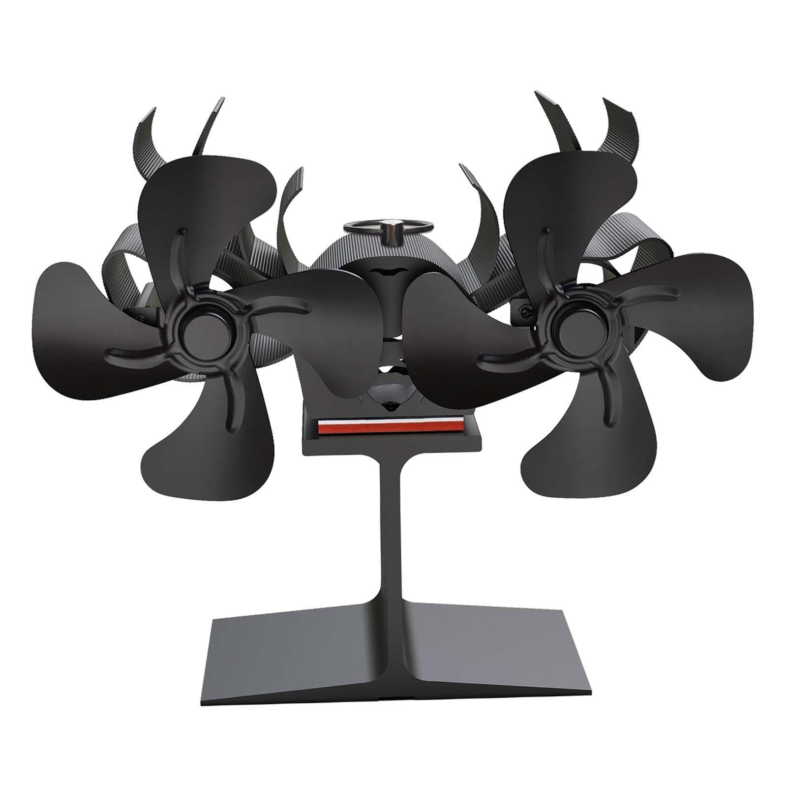 Double Headed Powered Fan 8 Blade 20x9x17cm Multifunctional Eco Friendly Aluminum Burner Fan
