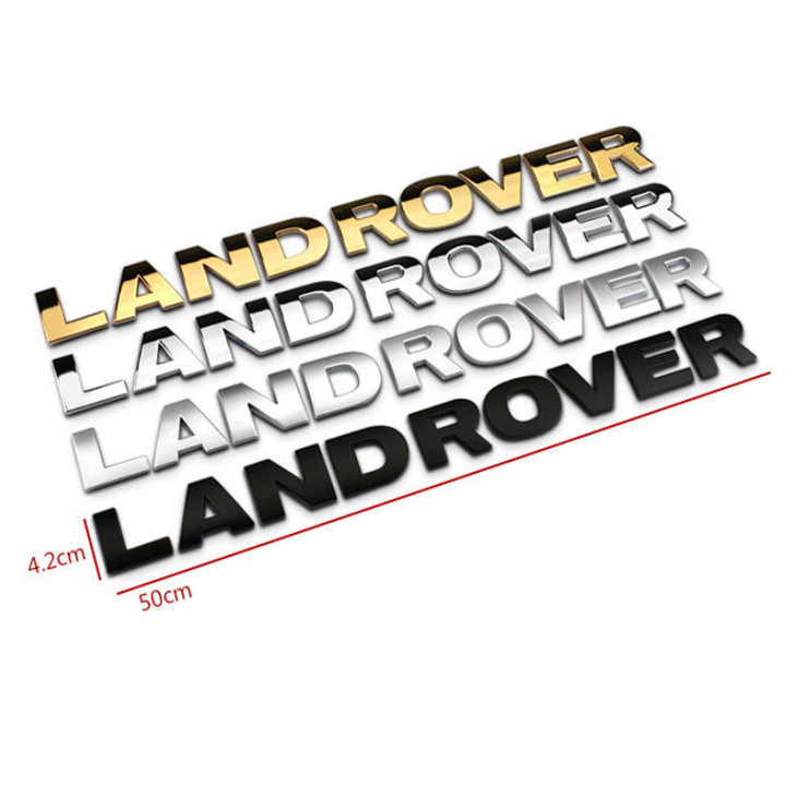 Decal tem chữ Land Rover chất liệu inox dán đầu và đuôi xe ô tô