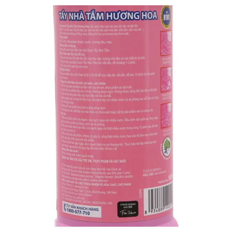 Chai Tẩy Rửa Nhà Tắm DUCK Hương Hoa 900ml