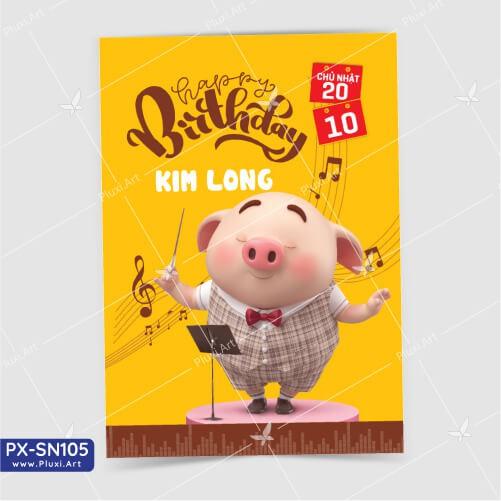 Thiệp thôi nôi – sinh nhật theo yêu cầu Pluxi