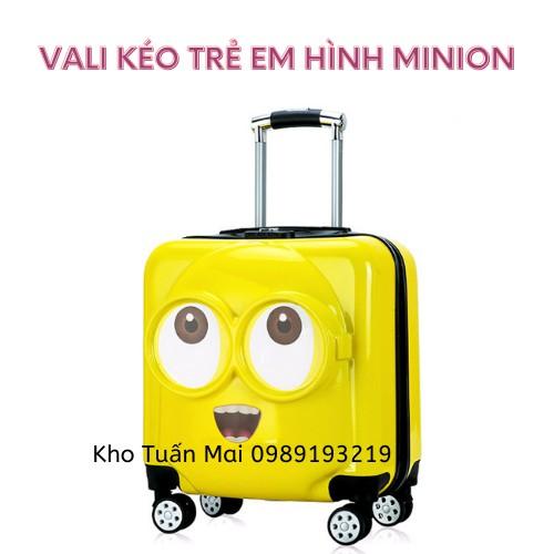 Vali cho bé Minion cảm xúc hai mặt in Vali kéo cho trẻ em trai gái cao cấp sẵn hàng nhập khẩu đc loại 1