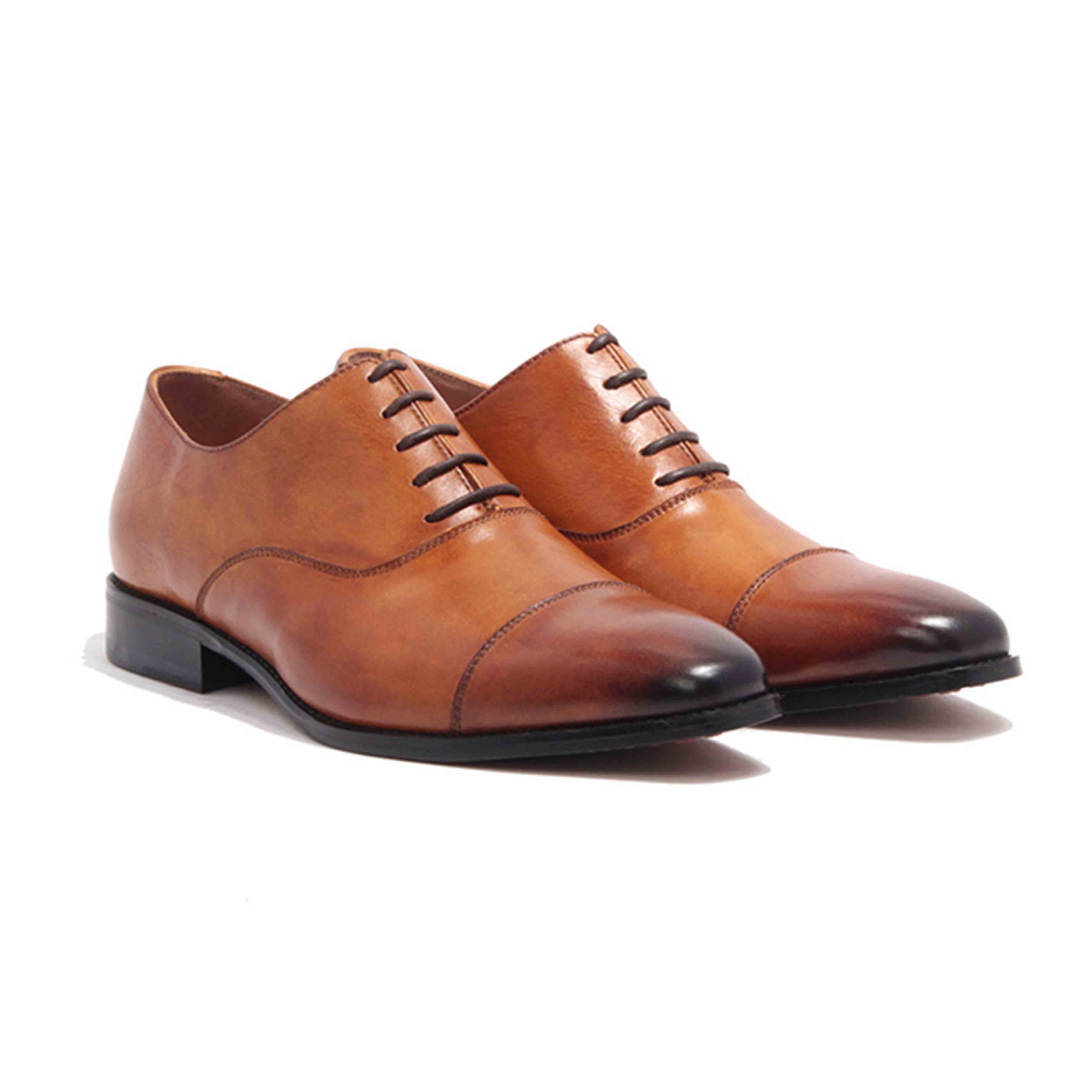 Giày Tây Nam Công Sở Banuli Da Bê Italian Dây Buộc Cap Toe Oxford H1CO2 (Da Veg Itali Mềm Dẻo, Đế Siêu nhẹ, Bảo Hành Trọn Đời)