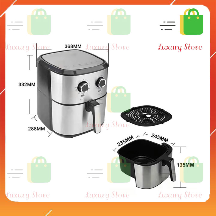 - Nồi chiên không dầu 9L chống dính cao cấp kiểu mới thiết kế sang trọng