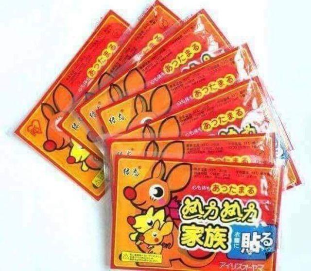 Set 10 miếng dán giữ nhiệt con chuột túi
