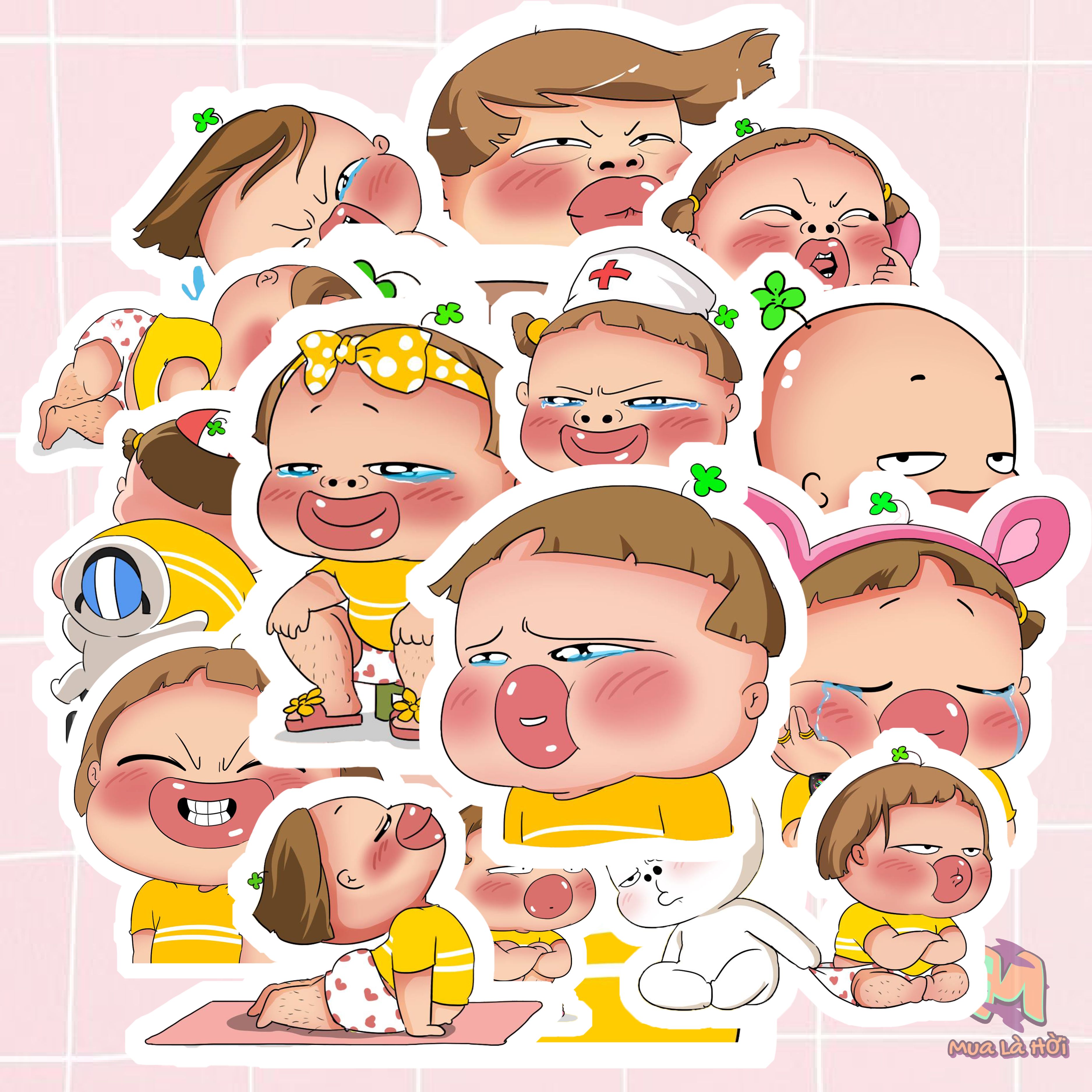 Miếng dán Stickers chủ đề Quỳnh Aka