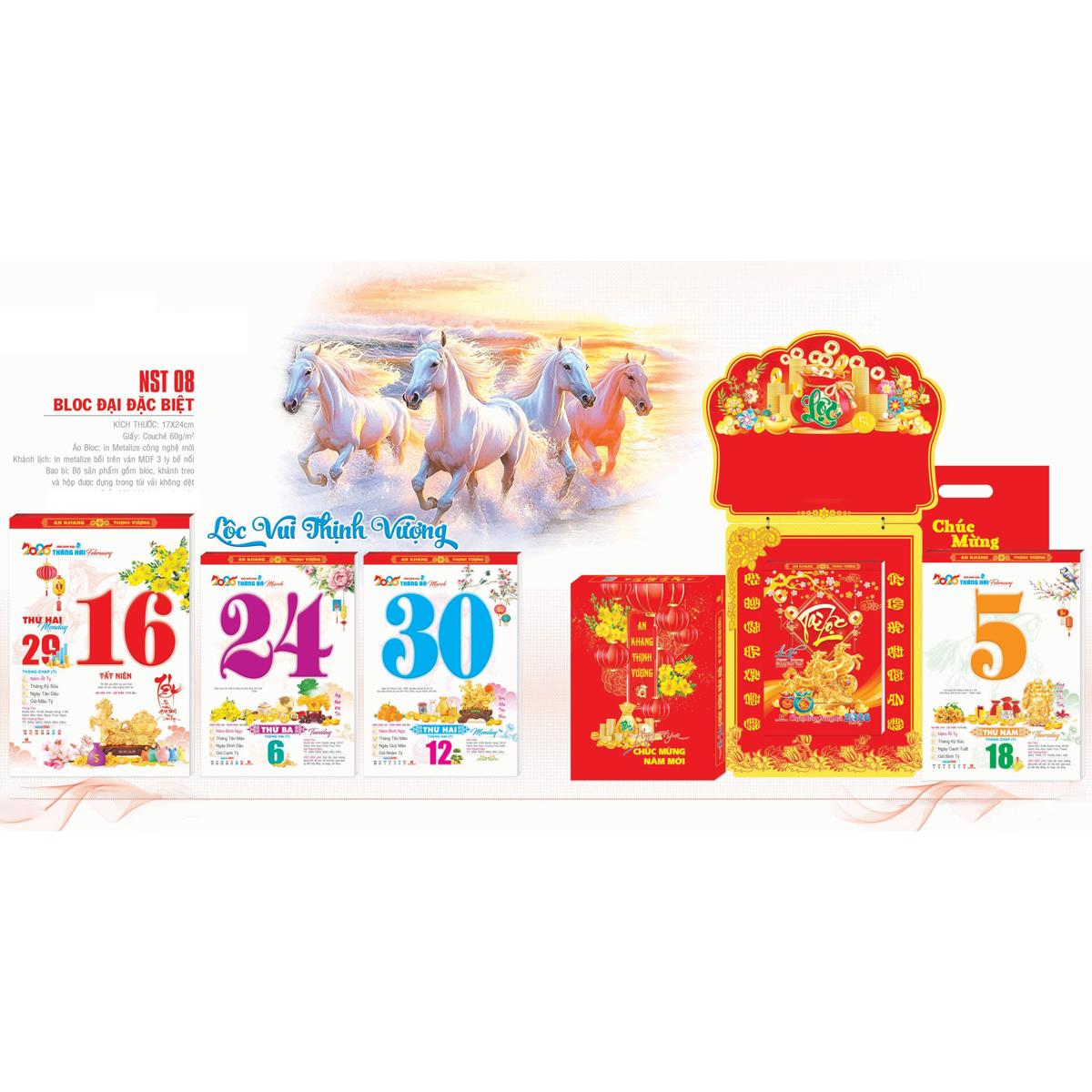 Lịch Bloc Đại Đặc Biệt 2026 - Lộc Vui Thịnh Vượng - Sách Thời Đại STĐ-NST08