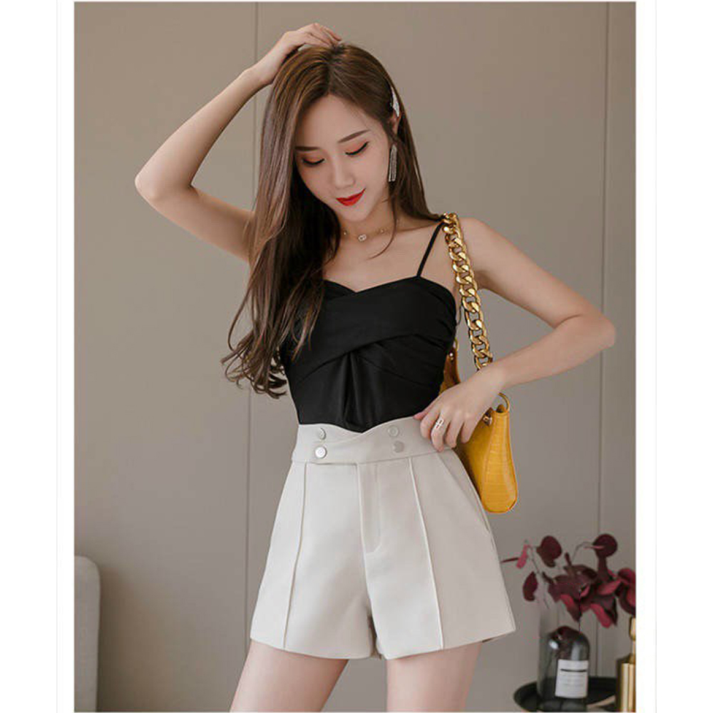 Chân Váy Short Nữ Dáng Chữ A Cạp Cao, Chất Liệu Vitex tuyết mưa Tôn Dáng Thương Hiệu Chandi CV15