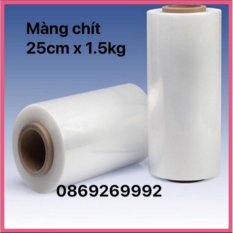 Màng Co pe khổ 25cm x 1,5kg lõi mỏng màng chít cuốn bụng