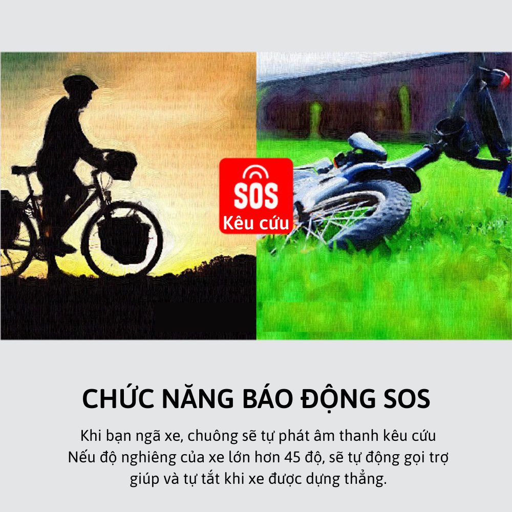 Chuông báo động chống trộm xe máy, xe đạp thông minh CTFAST KS-SP22R, cảm biến rung còi báo to, tích hợp điều khiển từ xa hỗ trợ tìm xe trong bãi xe, phát tín hiệu SOS khi gặp sự cố, chống nước IP65 - Hàng loại 1