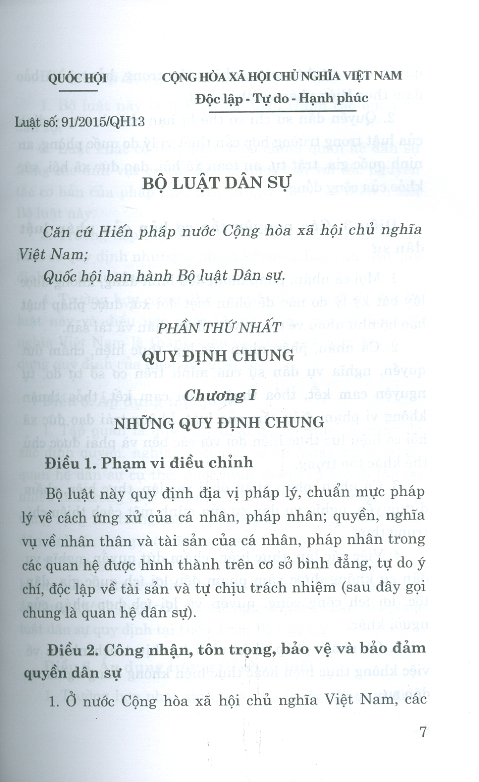 Sách - Bộ Luật Dân Sự Năm 2015