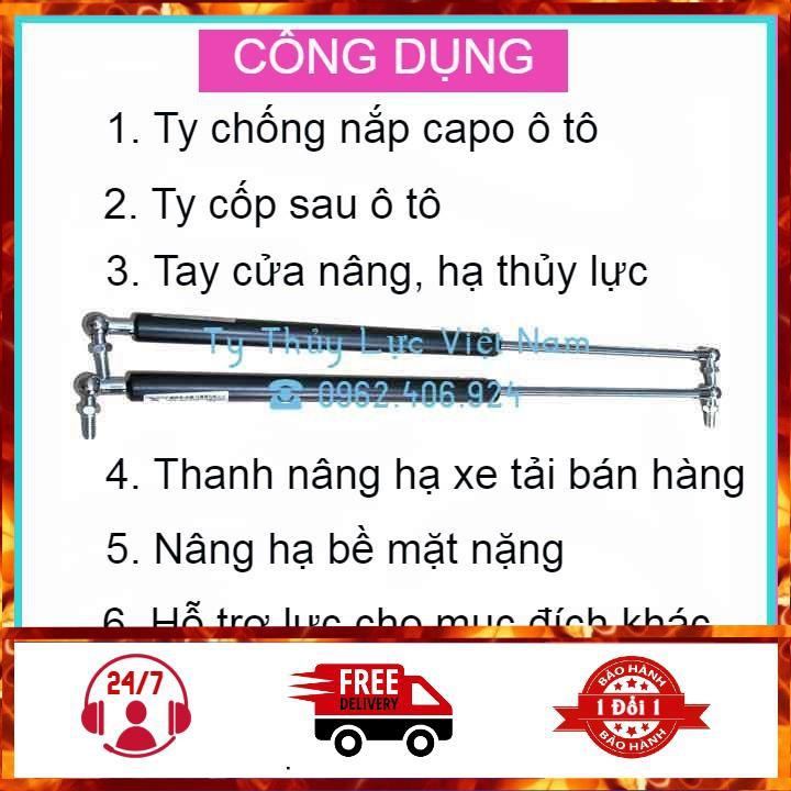 Bộ 2 Ty Thủy Lực, Ty Cốp Chịu Tải 300N - 30kg Dài 70cm