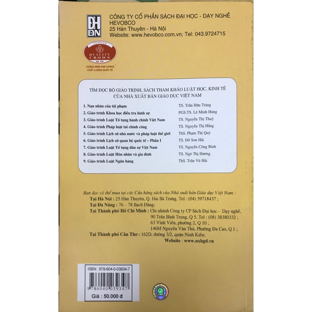 Giáo Trình Lịch sử Nhà Nước Và Pháp Luật Thế Giới ( Dùng Cho Các Trường Đại Học, Cao Đẳng Luật , Học Viện Hành C