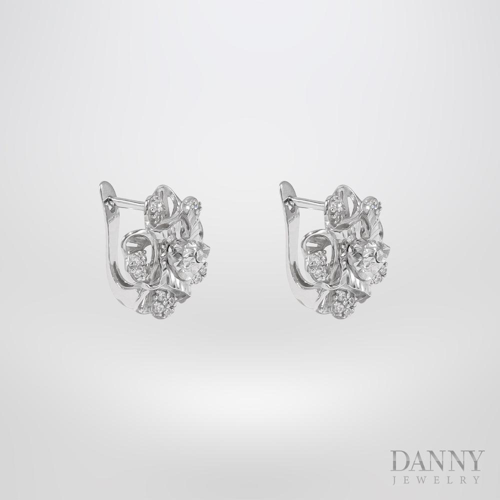 Bông Tai Nữ Bạc 925 Danny Jewelry Xi Bạch Kim Đính Đá CZ NI4GZ012
