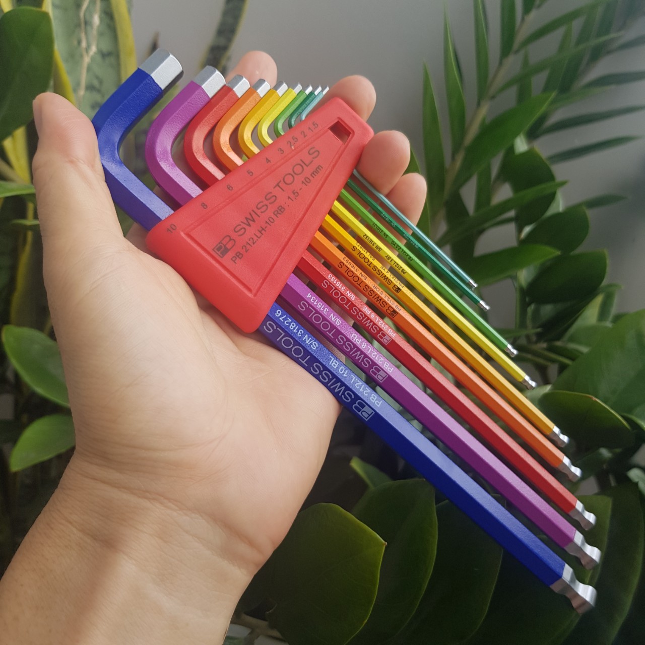 Bộ Lục Giác Rainbow Đầu Bi 9 Chi Tiết PB Swiss Tools PB 212.LH-10 RB Sản Xuất Tại Thụy Sỹ