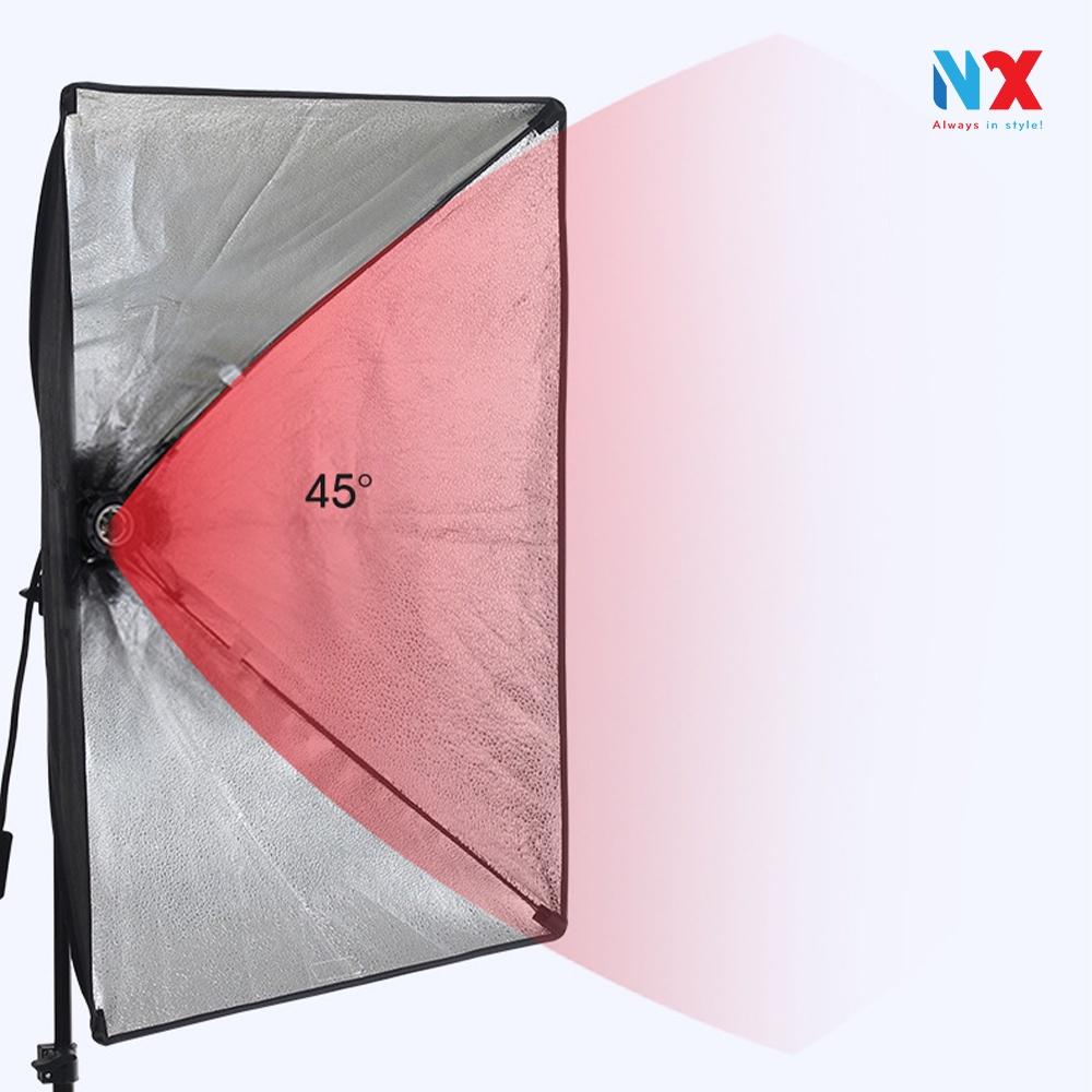 Bộ Studio Chụp Ảnh Sản Phẩm Chân Đèn 2m Kèm Softbox 50x70 cm Hỗ Trợ Tản Sáng