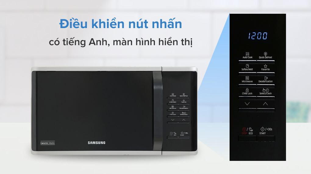 Lò vi sóng Samsung MS23K3513AS/SV-N 23 lít - Hàng Chính Hãng