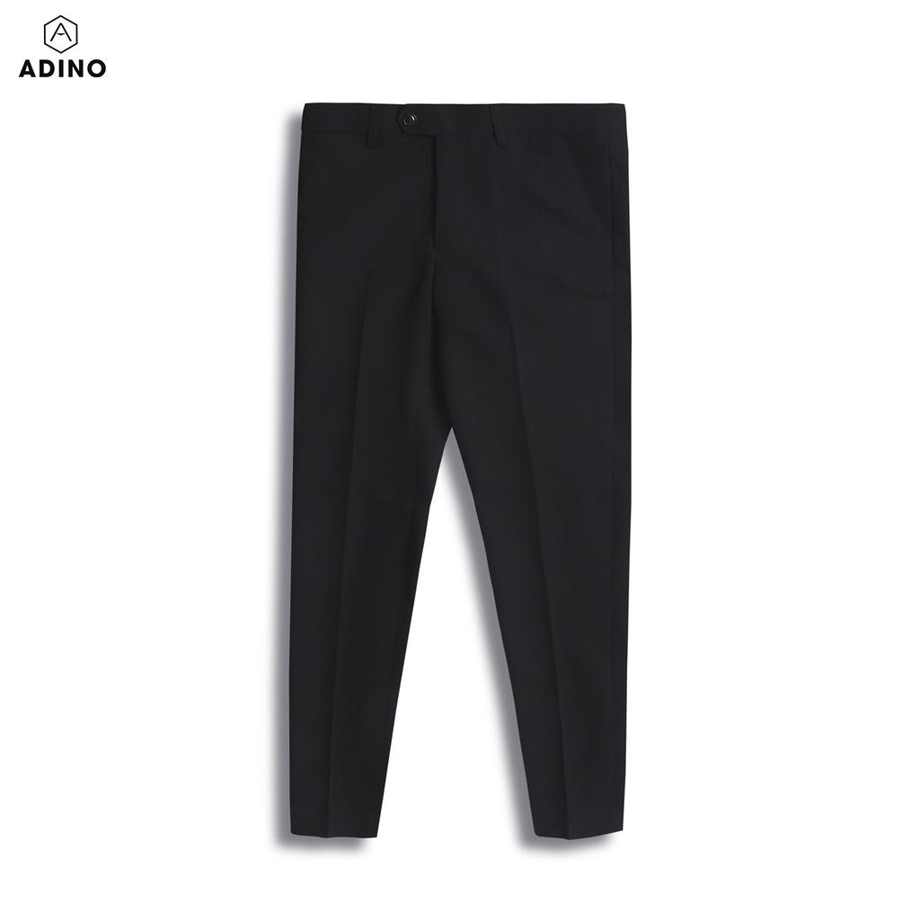 Quần âu nam công sở màu đen ADINO vải cotton tuyết mưa không bai không xù co giãn nhẹ ống đứng hơi côn trẻ trung Q01