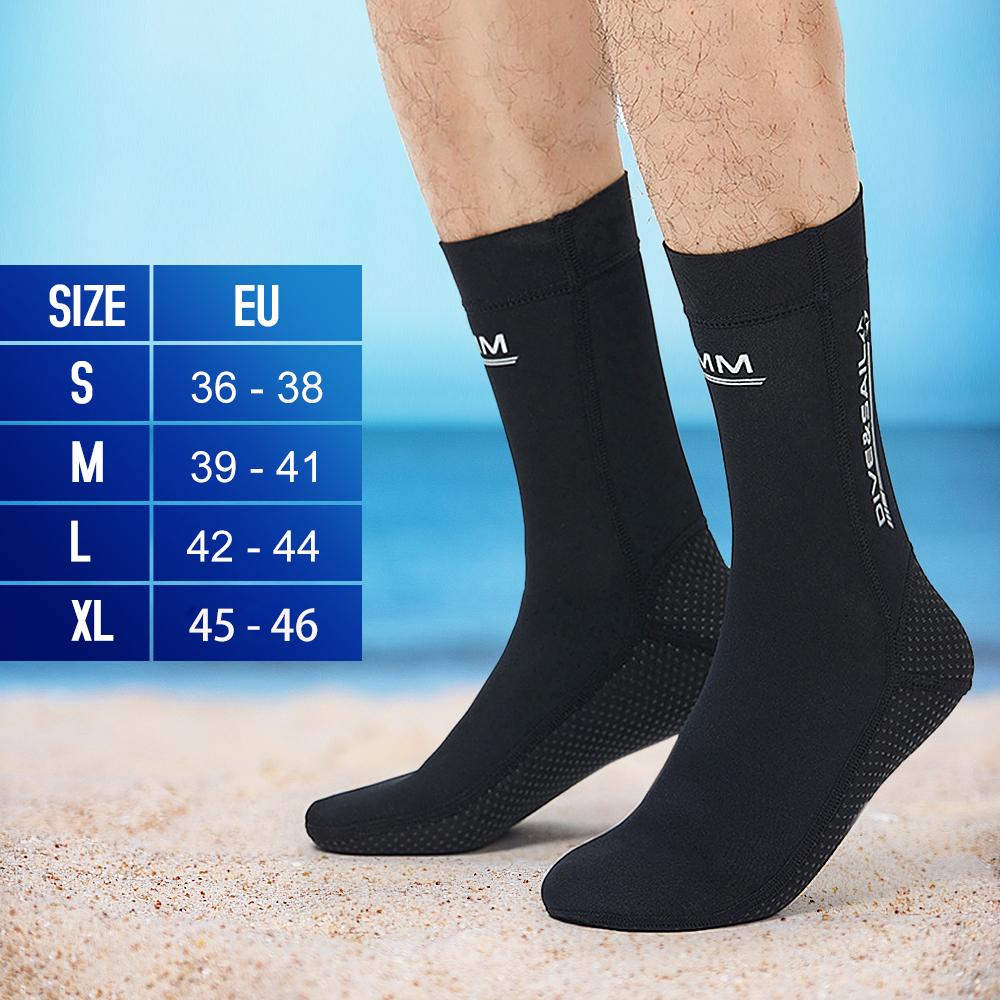 Vớ Thể Thao Unisex Chống Thấm Chống Trơn Trượt Thoáng Khí Khô Nhanh Dive&Sail Dày 3Mm