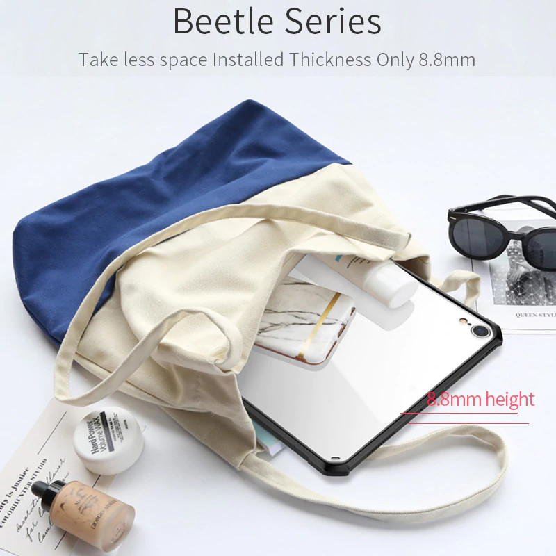 Ốp lưng thể thao chống sốc mỏng 8.8mm cho iPad Pro 12.9 2018 hiệu XUNDD Beetle Series Gen 2 mặt lưng trong suốt viền màu chết liệu TPU bảo vệ toàn diện - Hàng nhập khẩu