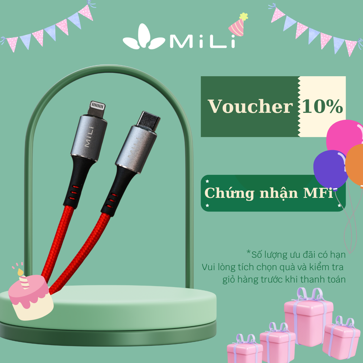 Cáp sạc C to L - MiLi siêu bền - HI-L90 - Hàng Chính Hãng