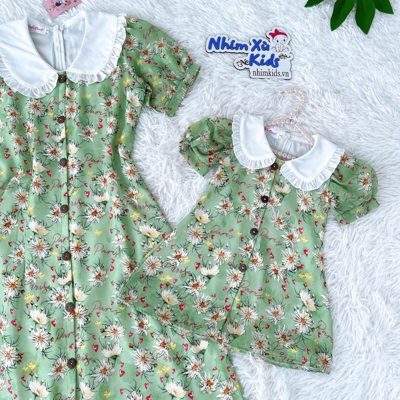 Váy Mẹ - Bé Gái 4 - 64kg Chất Tơ Lụa Ép Nổi CAO CẤP Mềm Mát