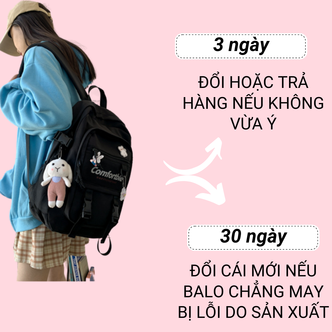 Cặp học sinh cấp 2 cấp 3 tặng kèm 3 huy hiệu dễ thương G231 - BaloGigo