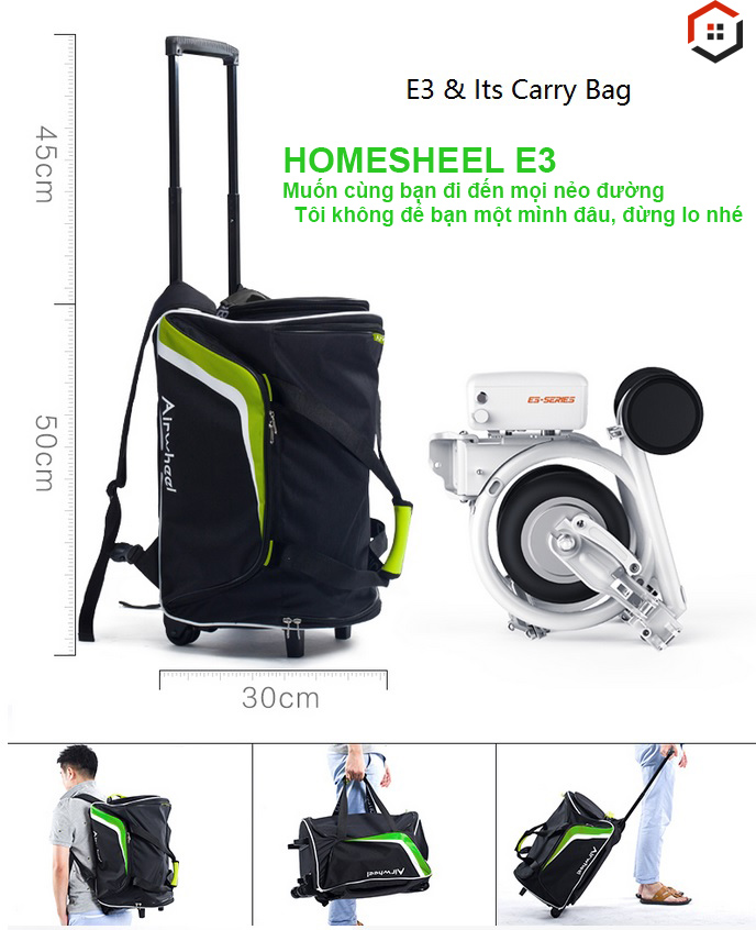 Xe điện thể thao gấp gọn Homesheel Airwheel E3 USA - Hàng chính hãng