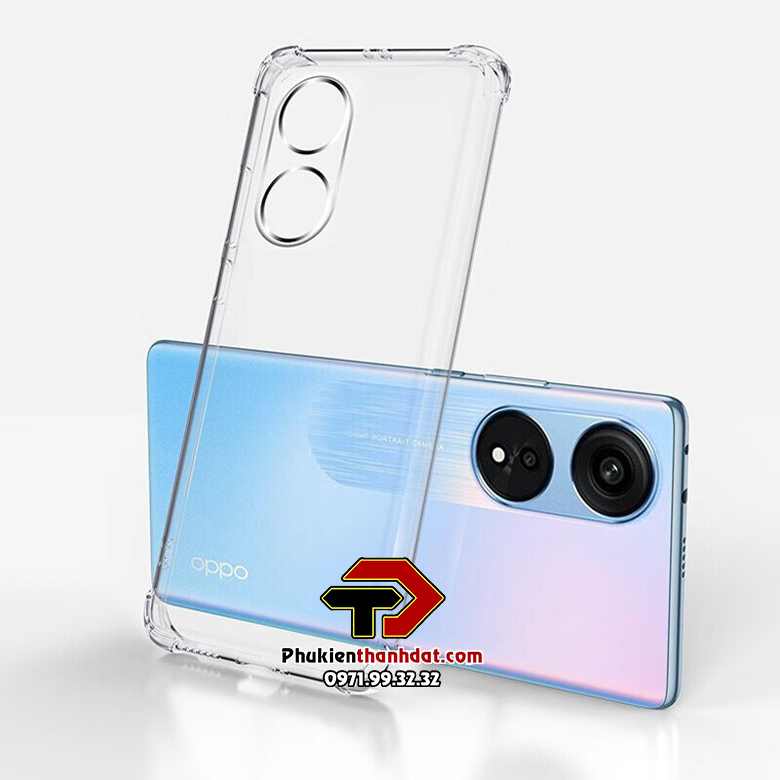 Ốp lưng cho OPPO Reno8 T 5G trong suốt chống sốc bảo vệ camera sau