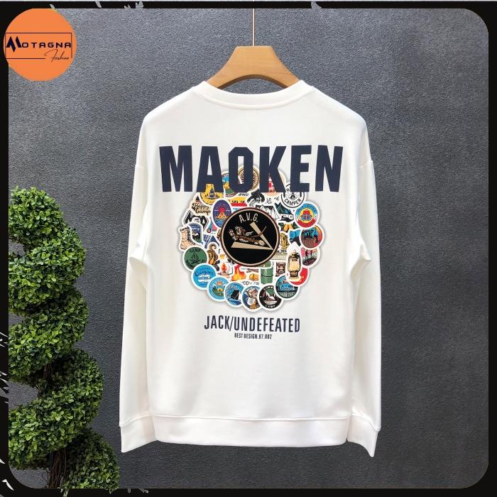 Áo sweater nam dáng ôm, Áo sweater chất đẹp kiểu dáng Hàn Quốc in MAKEN mã NZ632