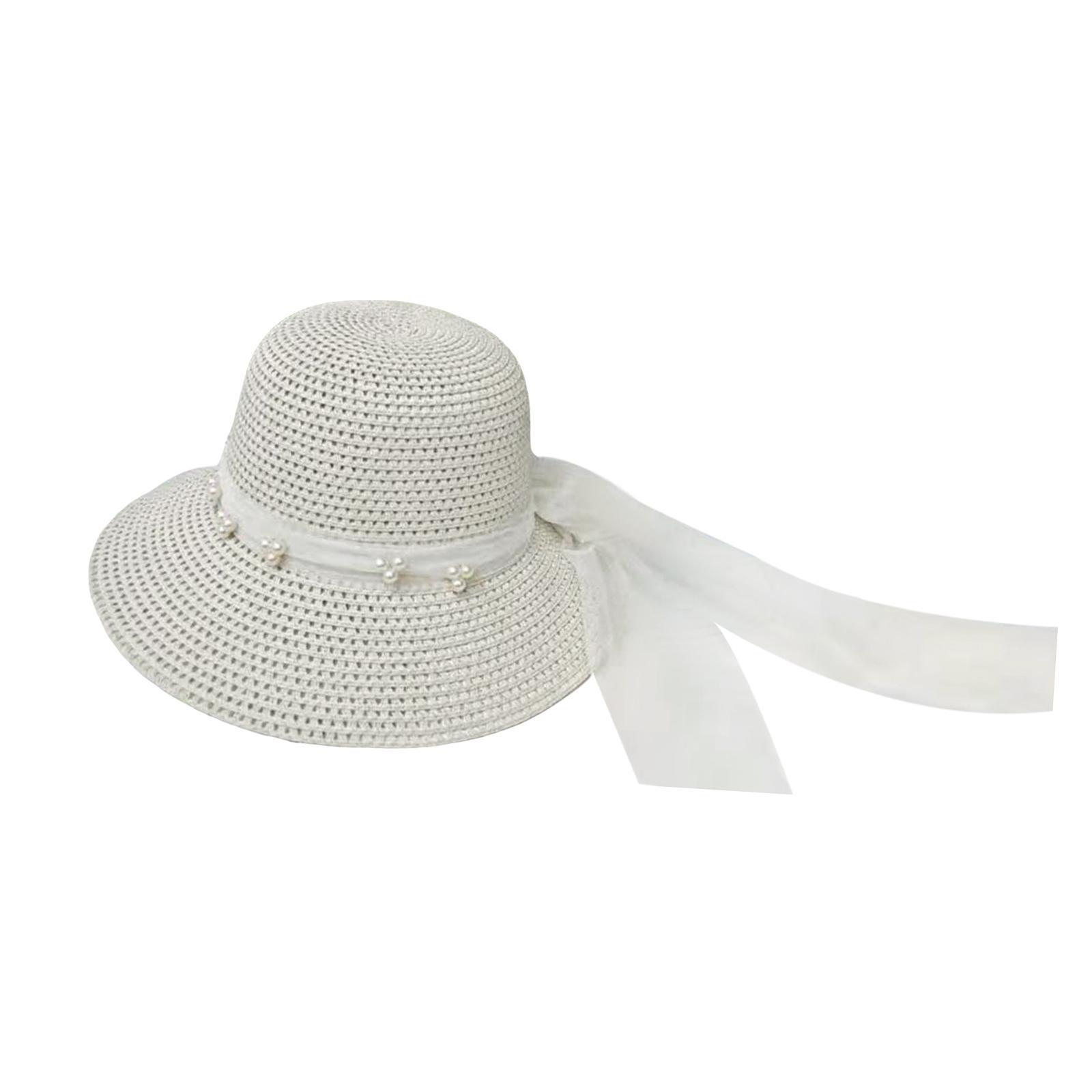 Women's Straw Hats Sun Hat Summer Beach Cap Wide Brim Visor Hats for Holiday