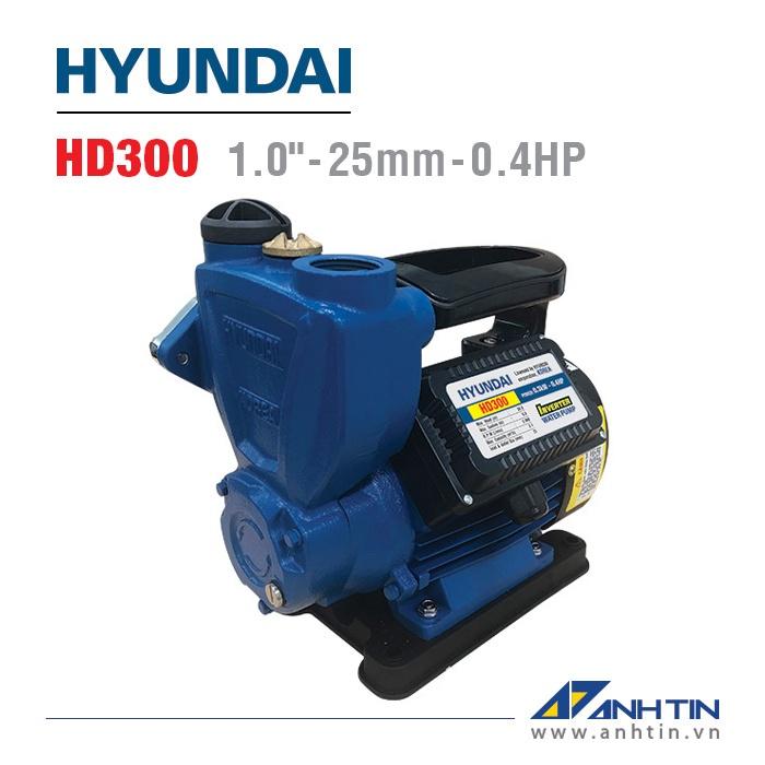 Máy bơm nước đa năng HYUNDAI HD300 | Công suất 300W | 25 mm/ 1 inch | Cột áp 30m - Cột hút 9m