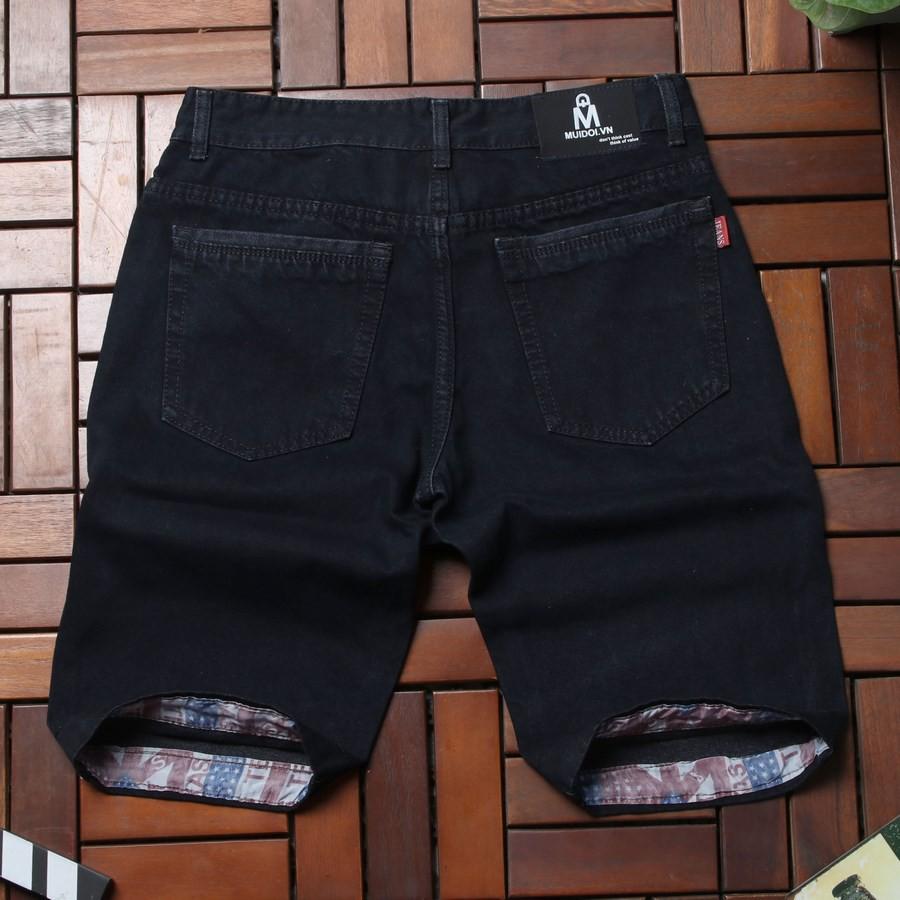 Quần short jean nam đen GN169 Gấu Nâu