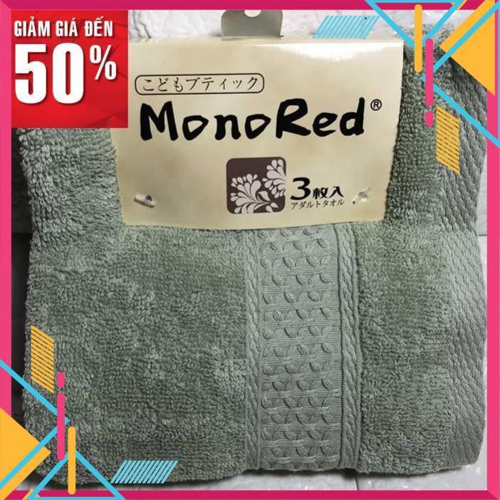 Set 3 khăn mặt monored nhật cotton siêu mềm mịn cho em bé trẻ con lau rửa cho vuông cao cấp