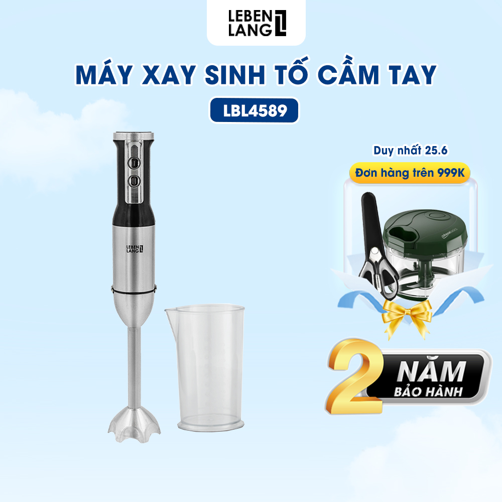 Máy xay sinh tố cầm tay đa năng Lebenlang LBL4589, công suất 1000W, bảo hành 2 năm – hàng chính hãng