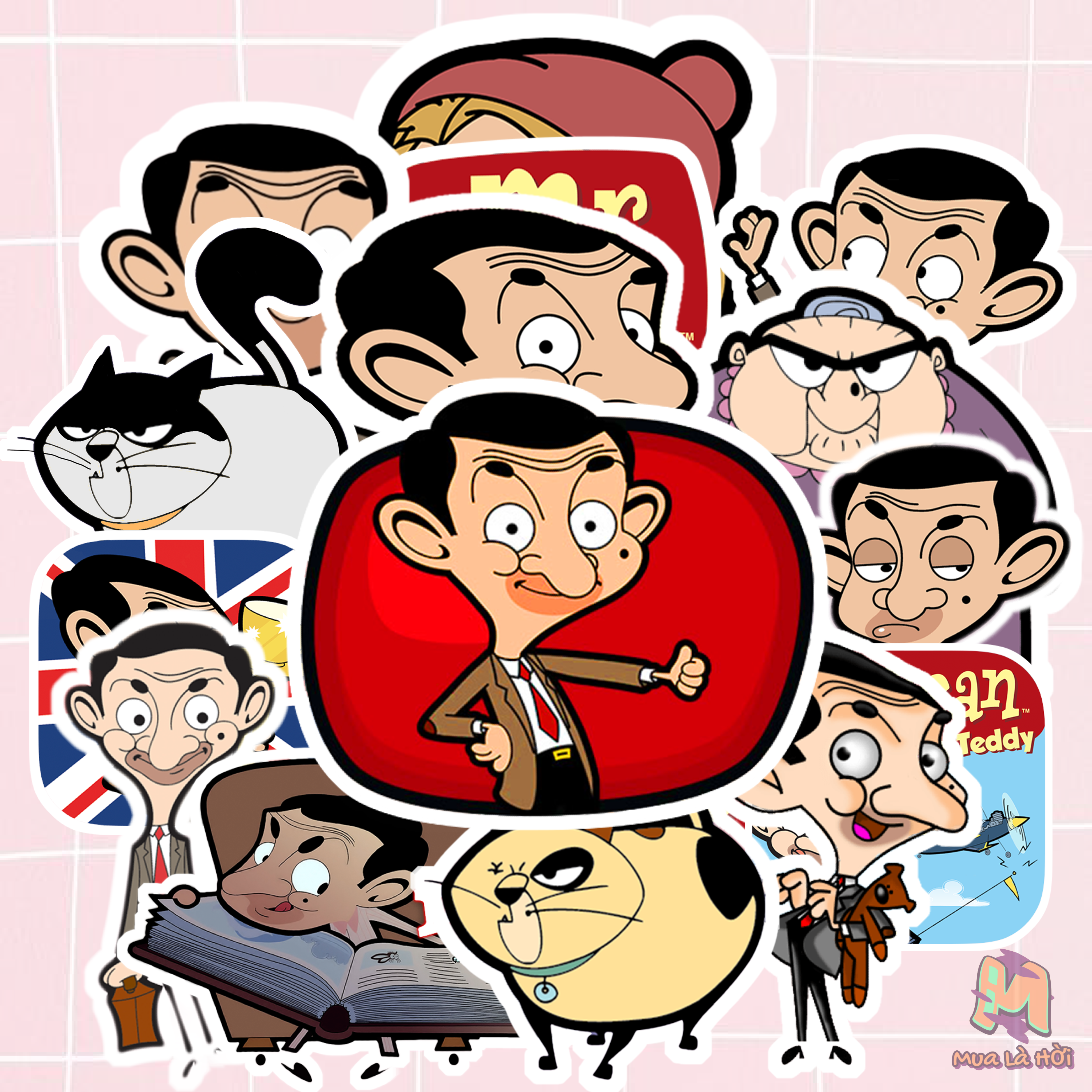 Miếng dán Stickers chủ đề Mr Bean