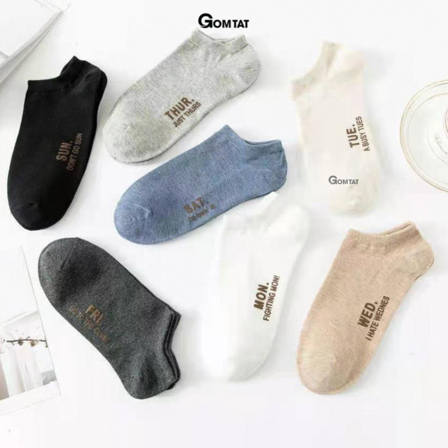 Set 7 đôi Vớ cổ ngắn nam chất liệu cotton cao cấp, tất nam cổ thấp 7 đôi sử dụng 7 ngày - VOTUAN-NAM01