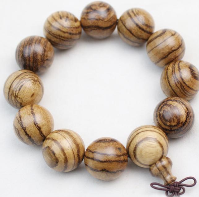 Vòng tay nam nữ gỗ đàn hương da báo 15-18-20ly